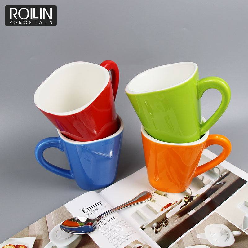 Hotel restaurant used ceramic porcelain COLOR coffee cup  wholesale mugs