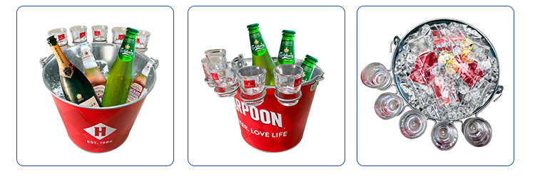 promotional fancy round colorful printed metal barrel