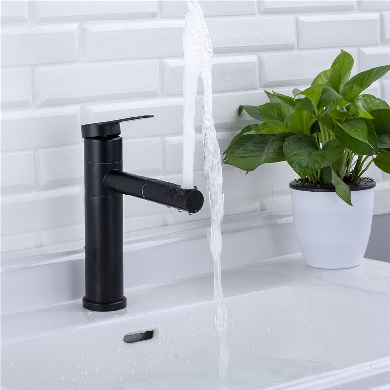 360 turn Stainless Steel 304 Single Lever Hot and Cold Water face Basin Faucet Sink Mixer hand Tap by white and black faucet