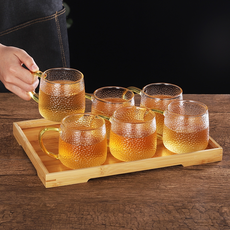 Wholesale Supply High Borosilicate Glass Tea Cup With Colorful Handle