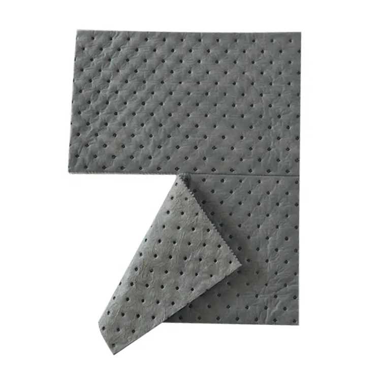 400gsm perforated grey universal absorbent mat for any liquid spill response