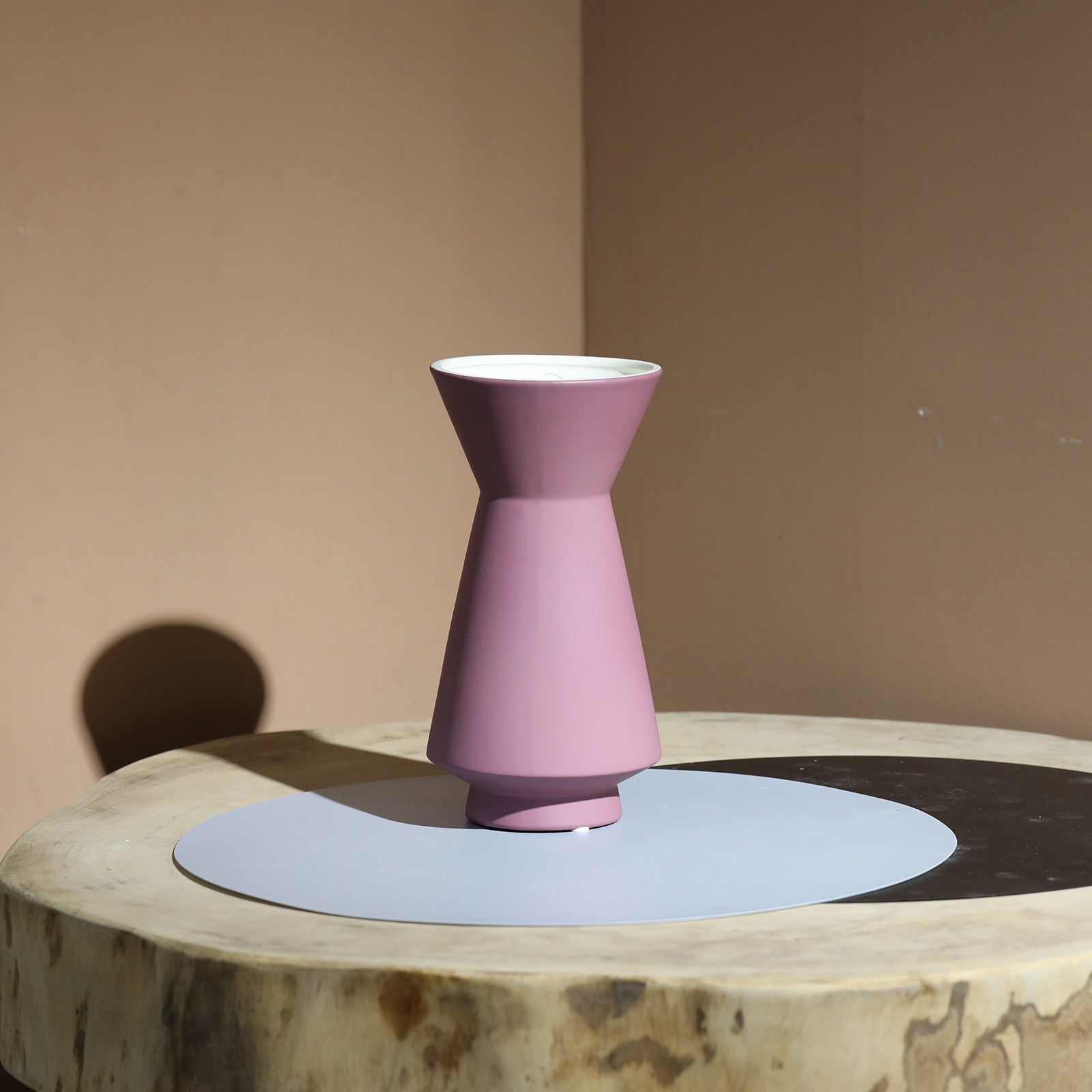 Bixuan Vases Modern Wide Mouth Flower Arrangement Ceramic Vase Unique Art Porcelain Vases Table Centerpiece Accent, Pink