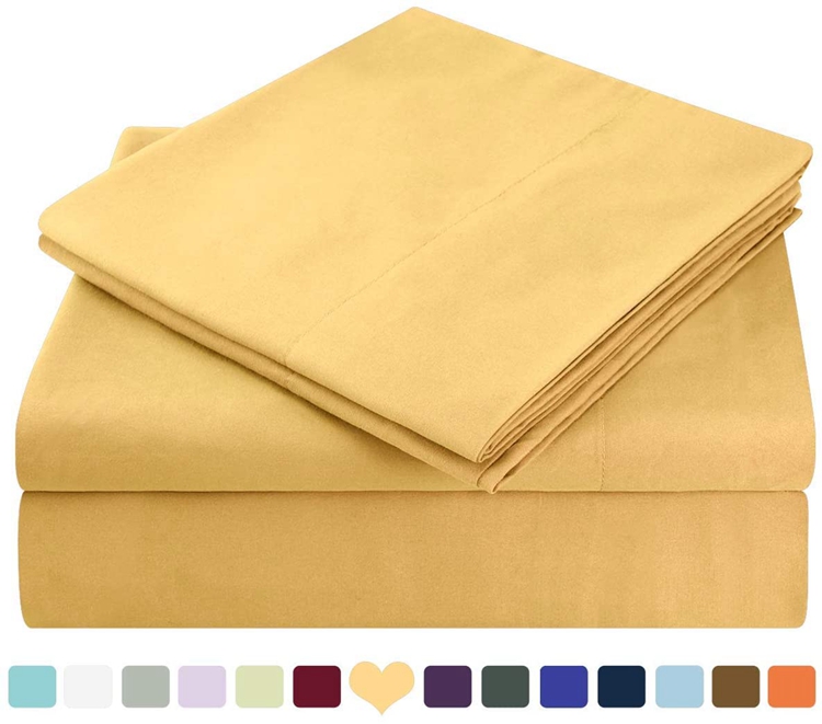 mellanni bed sheet set Factory Supply 100% Polyester Microfiber Solid Bedding Luxury Bed Sheet Set