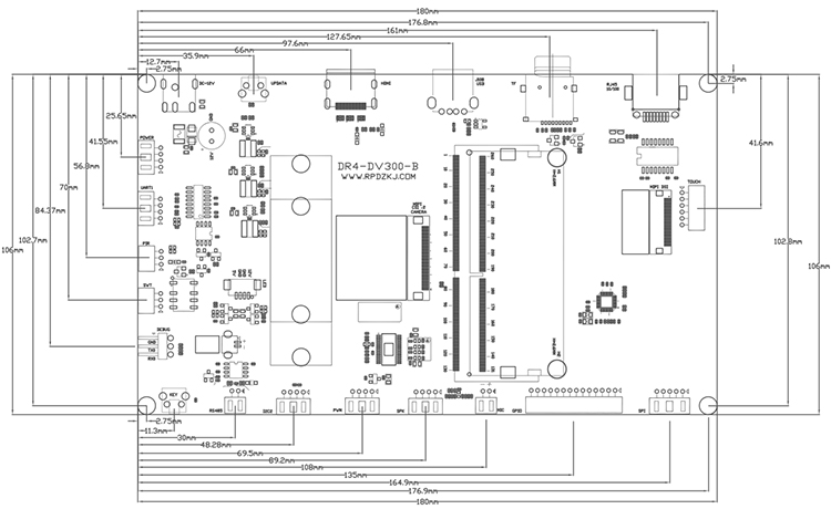 Rongpin DV300 ARM board Huawei Hisilicon hi3516 dual core A7 open source board evaluation board Linux busybox DR4-DV300