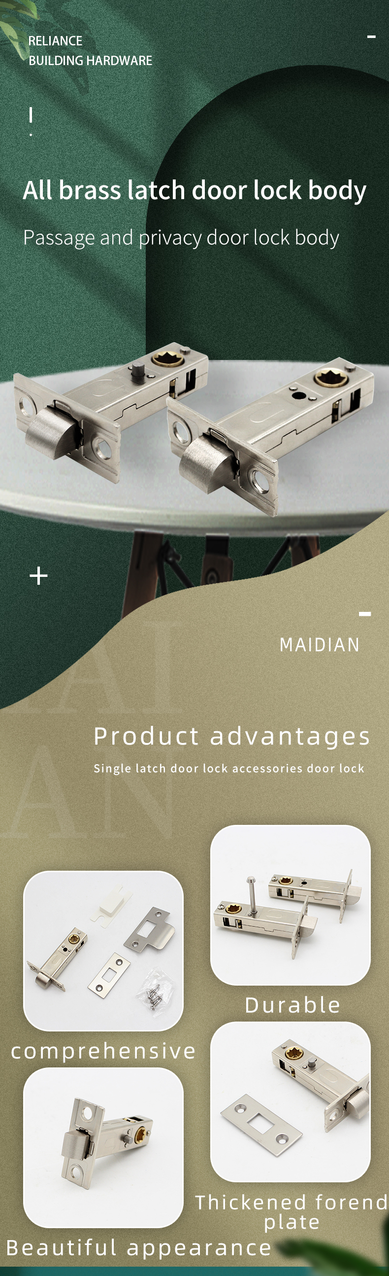 Fashionable house Stainless Steel 304 modern design square design passage door lock