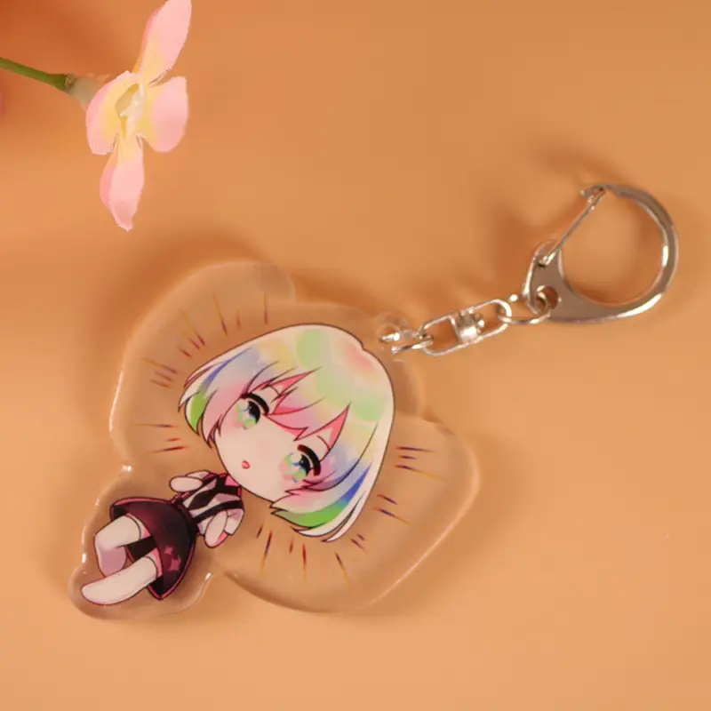 Wholesale Promotional Custom Anime Acrylic Keychains Clear Mini Keychain Double Sides Printed