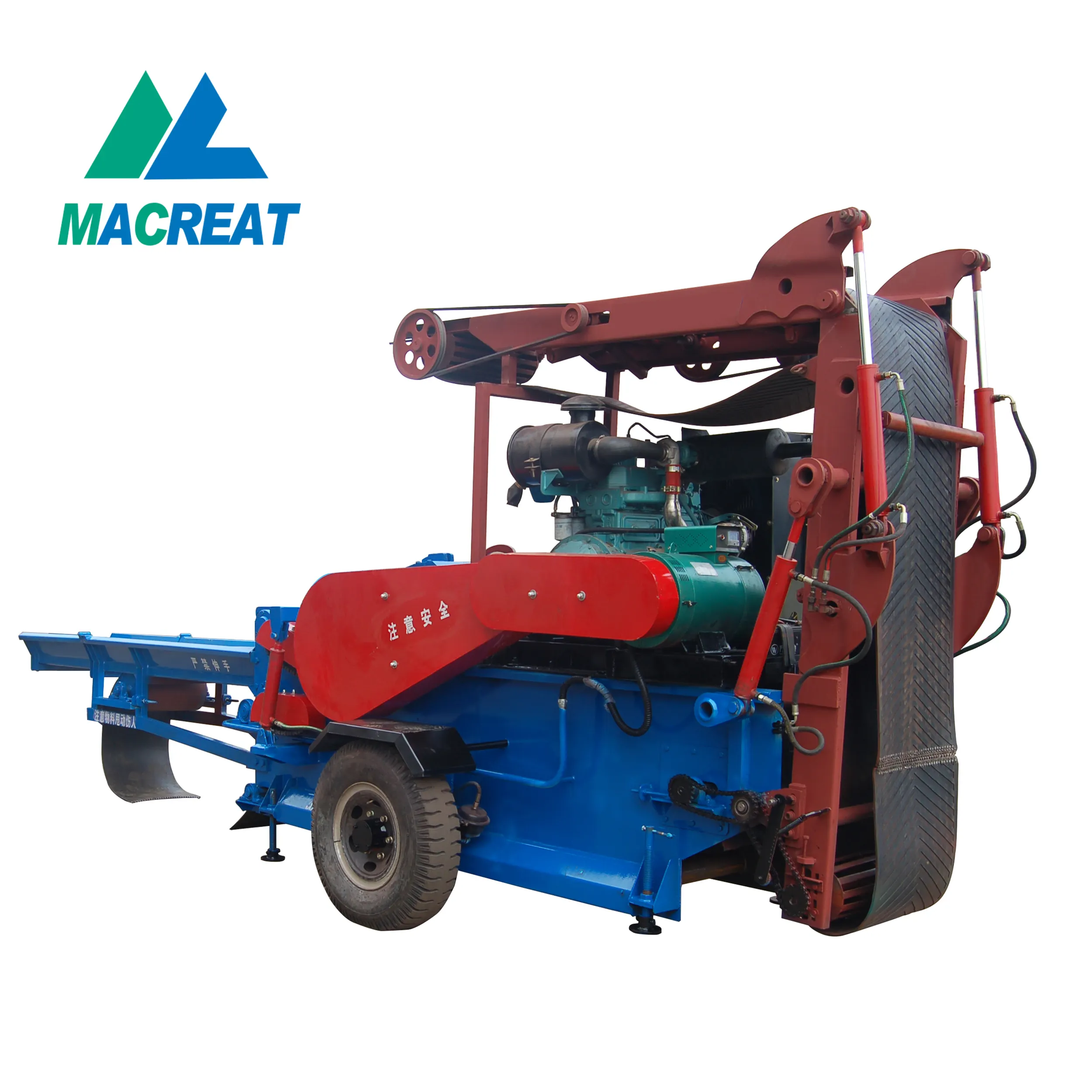 MACREAT Top-selling products in 2020 easy to operate diesel wood chippe log chipper forestry machine LDBX218