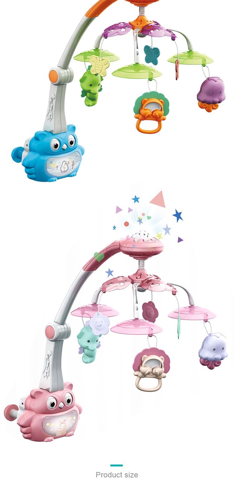 Electric Baby Bed Bell Felt Musical Mobile Felt Baby 0-6 Month Classic Crib Mobile With Owl Projector Baby Bed Bell