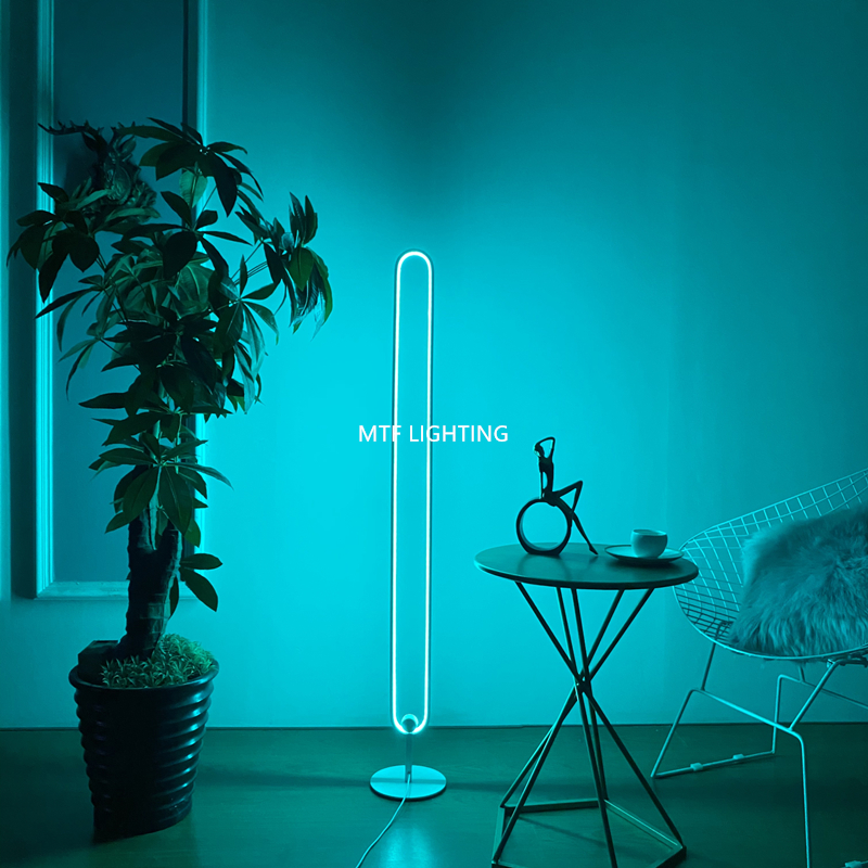 Nordic Minimalist LED Floor Lamp Bedroom Living Room Atmosphere color changing Vertical RGB standing Floor Lamp