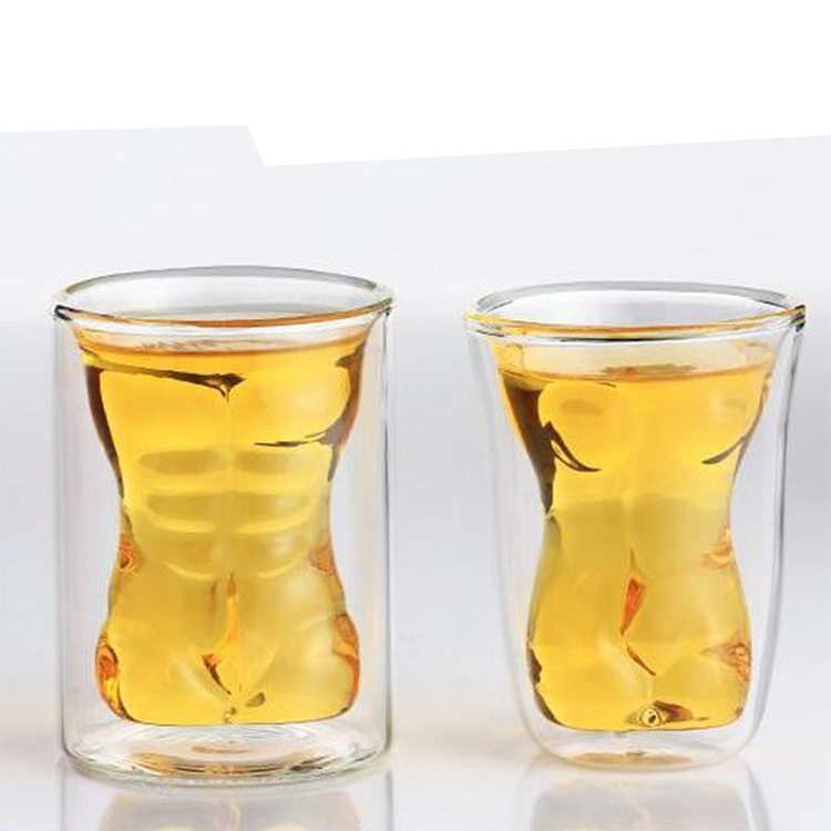 Creative Clear Double Wall Glass Wine Beer Whisky Cocktail Cup Bar Shot Glasses