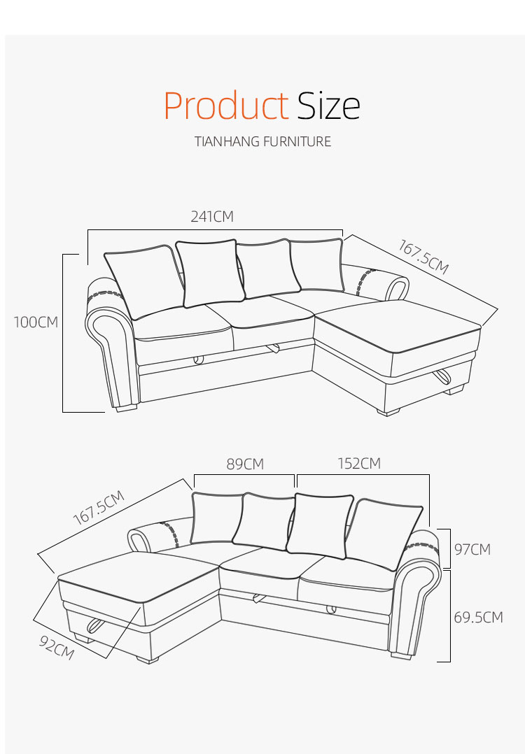 latest wholesale high quality sofa bed for living room l shape sofa set cum bed