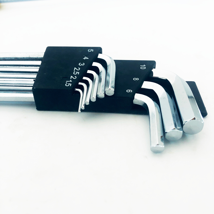 9 Pcs Mirror Polished Ball-Point Sliver Color Hex Allen Key Wrenches Set