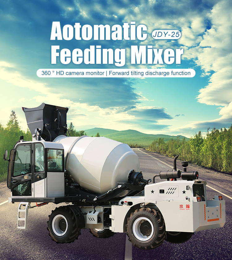 2.5m3 self loading concrete mixer truck