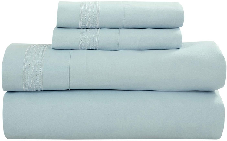 Latest Design Embroidered Bedding Strips Cute Double Winter Bed Bedding Sheet Set