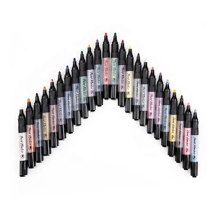 Custom LOGO fluorescent color available Valve structure Acrylic Paint Marker pen set