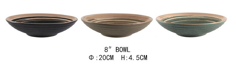 Japanese Style Retro Disc Sushi Plate Round Ceramic Soup Bowl For Restaurant