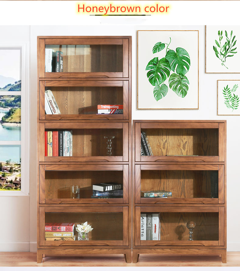high quality solid wood for office and home bookcase bookshelf with door