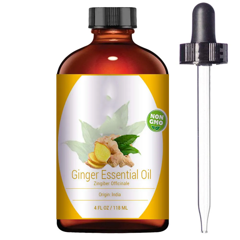 Private Label Oragnic Ginger Essential Oil For Improving Brain Function And Hair Care