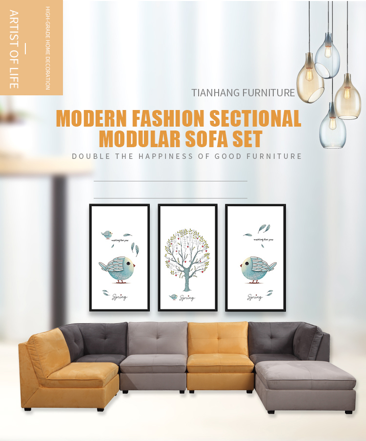 Modern design corner sofa set Soft fabric lounge furniture living room sofa