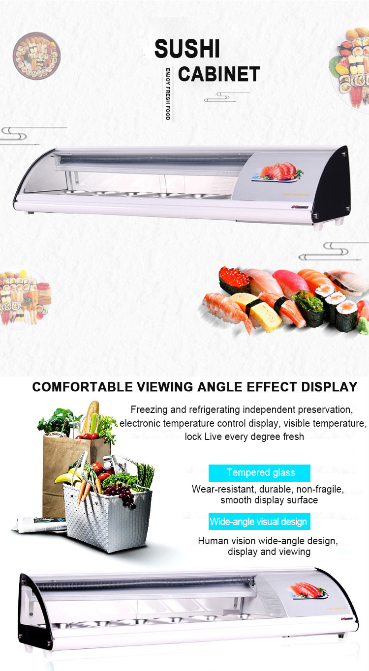 Salad, cooked, cold dish, sushi refrigerated display cabinet