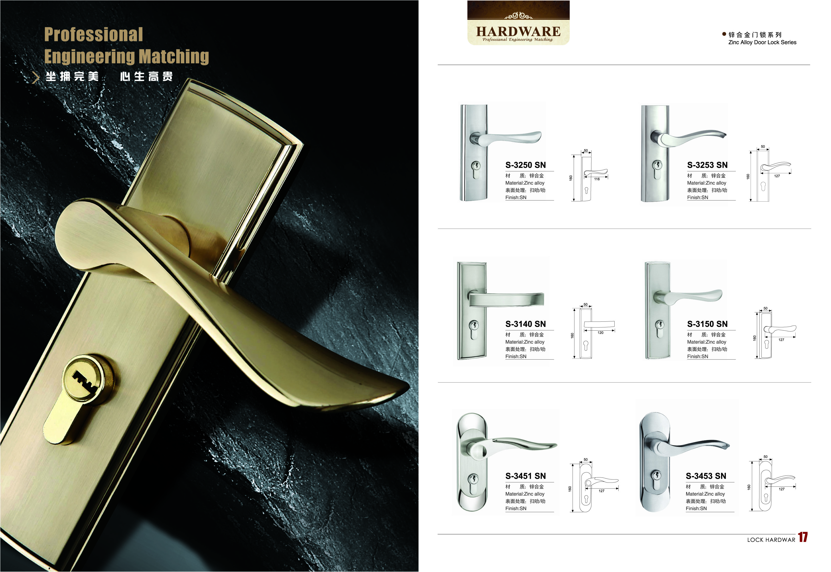 suppliers panel door lock with key Aluminum housing stainless steel insert hotel residential panel lock handle lock