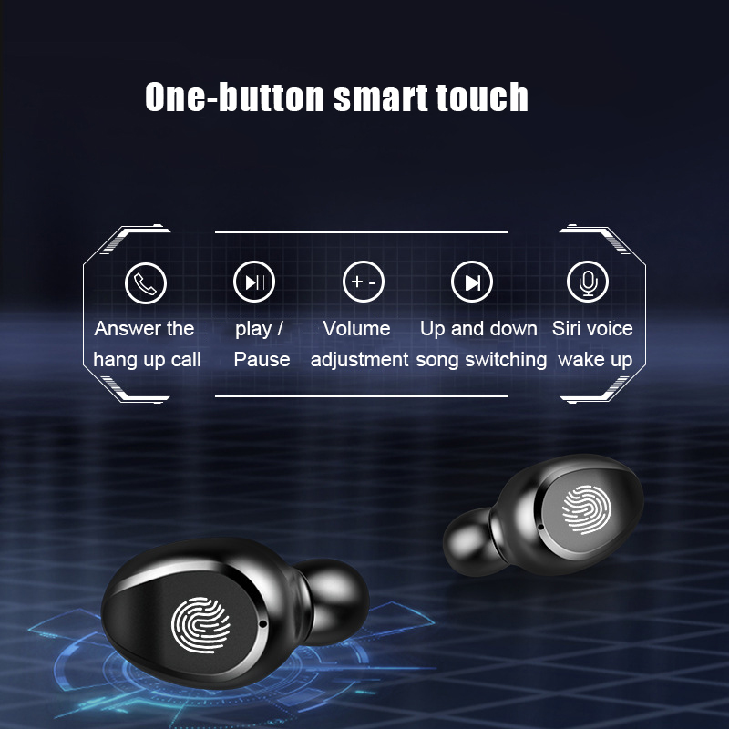 GlobalCrown F9 TWS Wireless Bluetooth 5.0 Headphones Touch Headphones With 2000mAh Power Bank