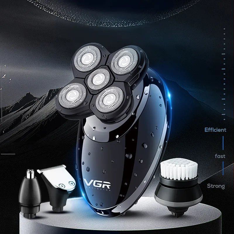 Professional 4D Electric Shavers Bald Mens Electric Shaving Cordless Wet/Dry Rotary beard Shaver and trimmer