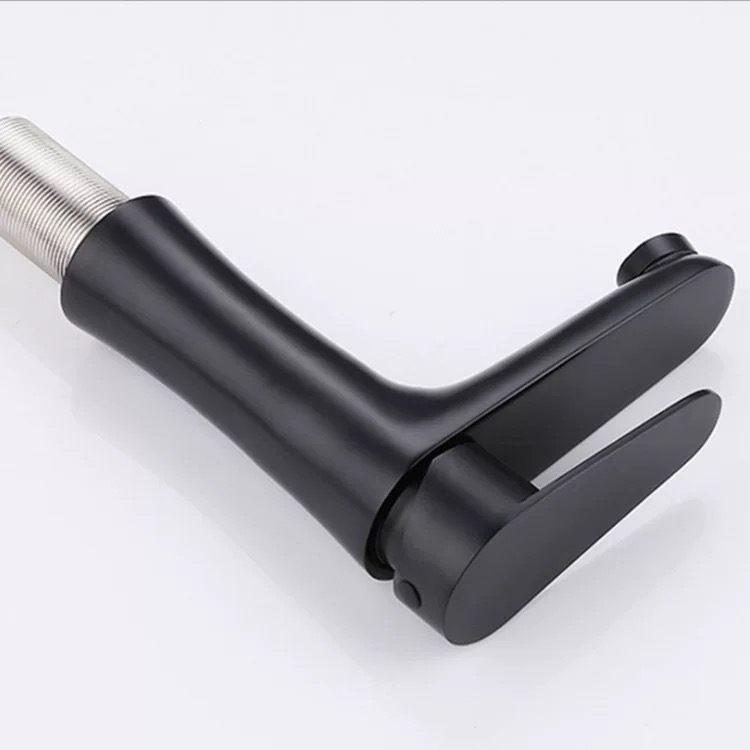 modern stainless steel 304 black hot and cold bathroom wash basin faucet