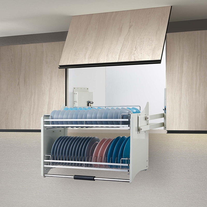 wholesale lift dish rack Kitchen Accessories Elevator Baskets kitchen wall cabinet pulldown shelving storage