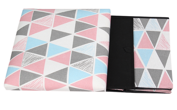 China  popular  Folding   38*38*38CM Square Fabric printed linen  furniture Storage Ottoman