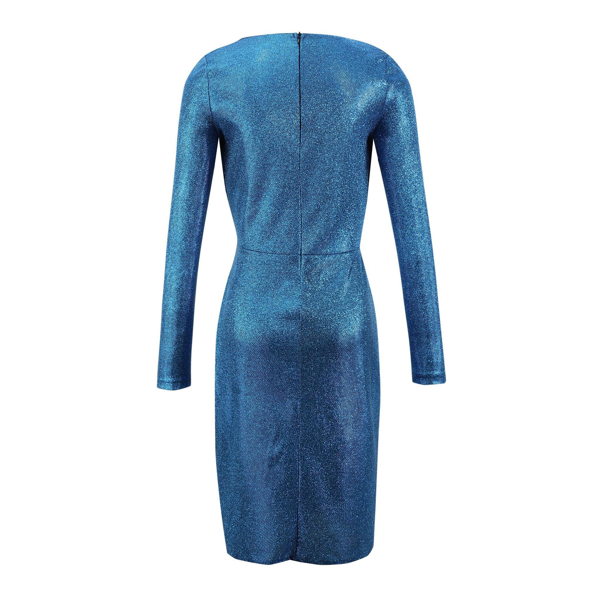 2020 fashion long sleeve v neck lady elegant mini sexy party women sequin dress