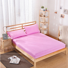 100% Microfiber Polyester Fitted Bed Sheet Pillowcase with PVC bag
