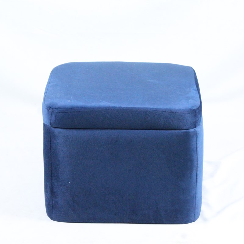 Modern square shape velvet fabric folding storage ottoman