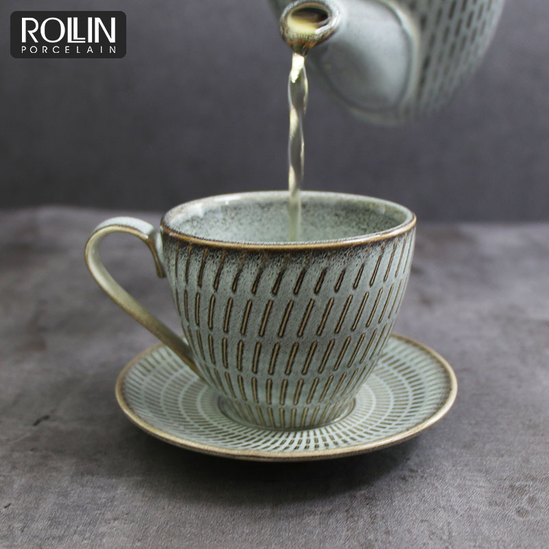 wholesale color coffee cup with saucer for hotel and restaurant