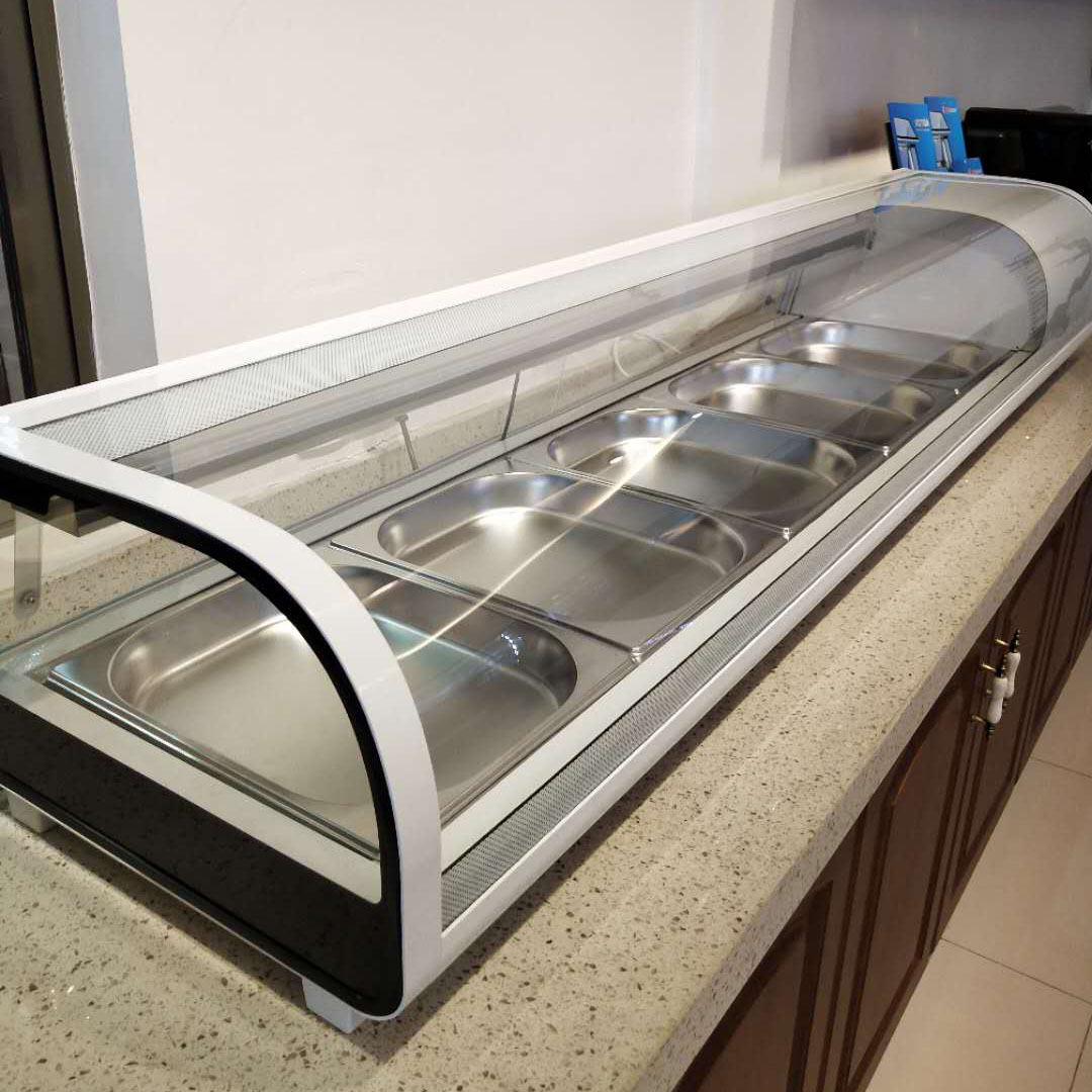 198l Sushi Showcase Display Case On Counter Glass Cooler Freezer Refrigerator Countertop