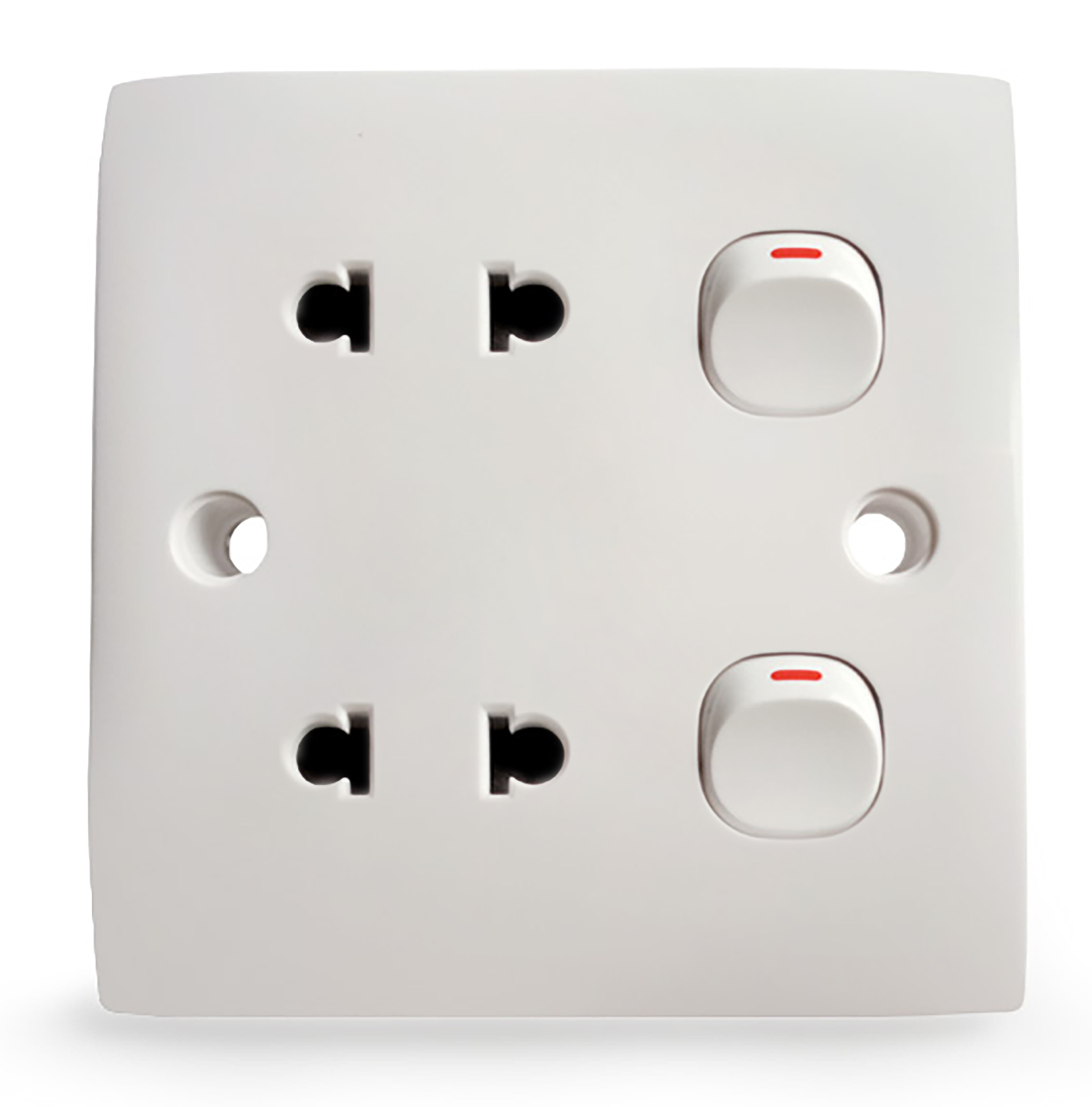China manufacturer various 86 type 2 gang switch & double 2 pin socket lamp & light socket outlet