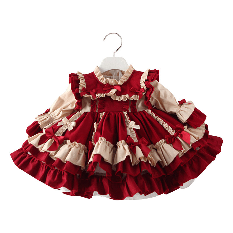 BAINA Beb/é Ni/ña Navidad Vestido 3PCS Set Manga Larga Fiesta Vestido Tutu con Bowknot Diadema Vestido de Navidad para beb/é y ni/ña 0-18 Meses