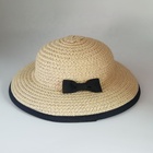 Cheap Fashion kids cute 100% PAPERSTRAW bow tie STRAW HAT with hairclip