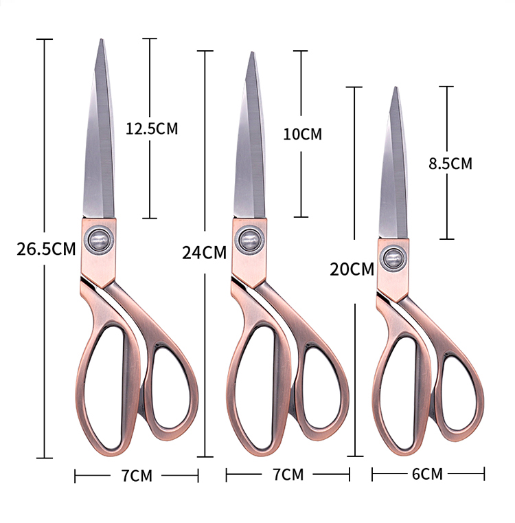 Color multi-size all stainless steel plating dressmaking cutter trimming sewing tailoring scissors
