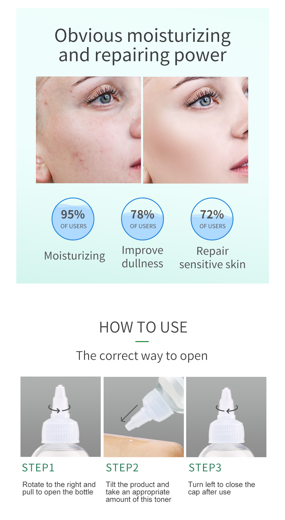 SKIN EVER Moisturizing Soothing Repairing 99% Natural Aloe Vera Body Face Toner 110ml