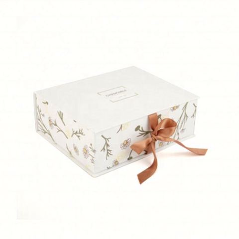 gift packaging paper cardboard magnetic gift box with ribbon