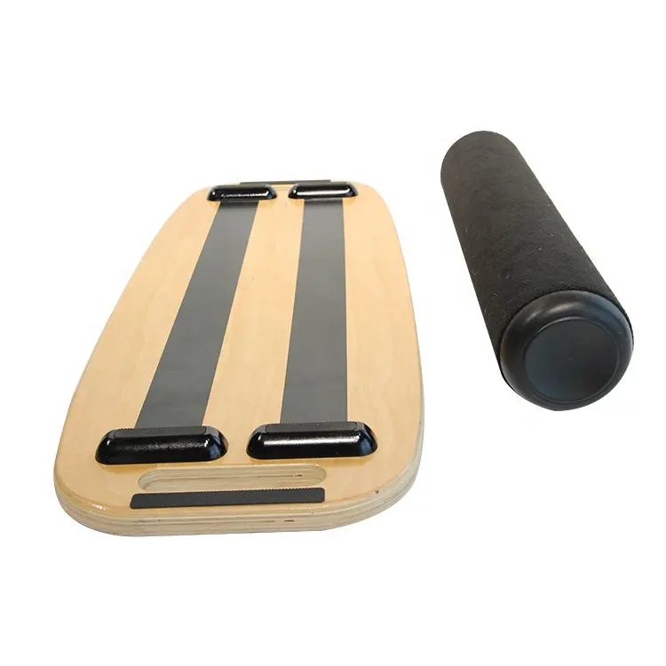Advanced Stretch Trainer Roller Improve Keep Balance Nature Exercise Yoga Wooden Balance Board