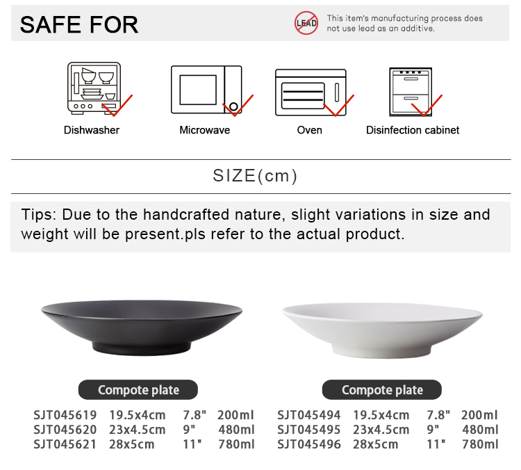China Chaozhou Matte White And Black Round Sushi Japanese Plate Ceramic