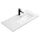 High Quality single hole white cabinet solid surface bathroom face new model wash basin