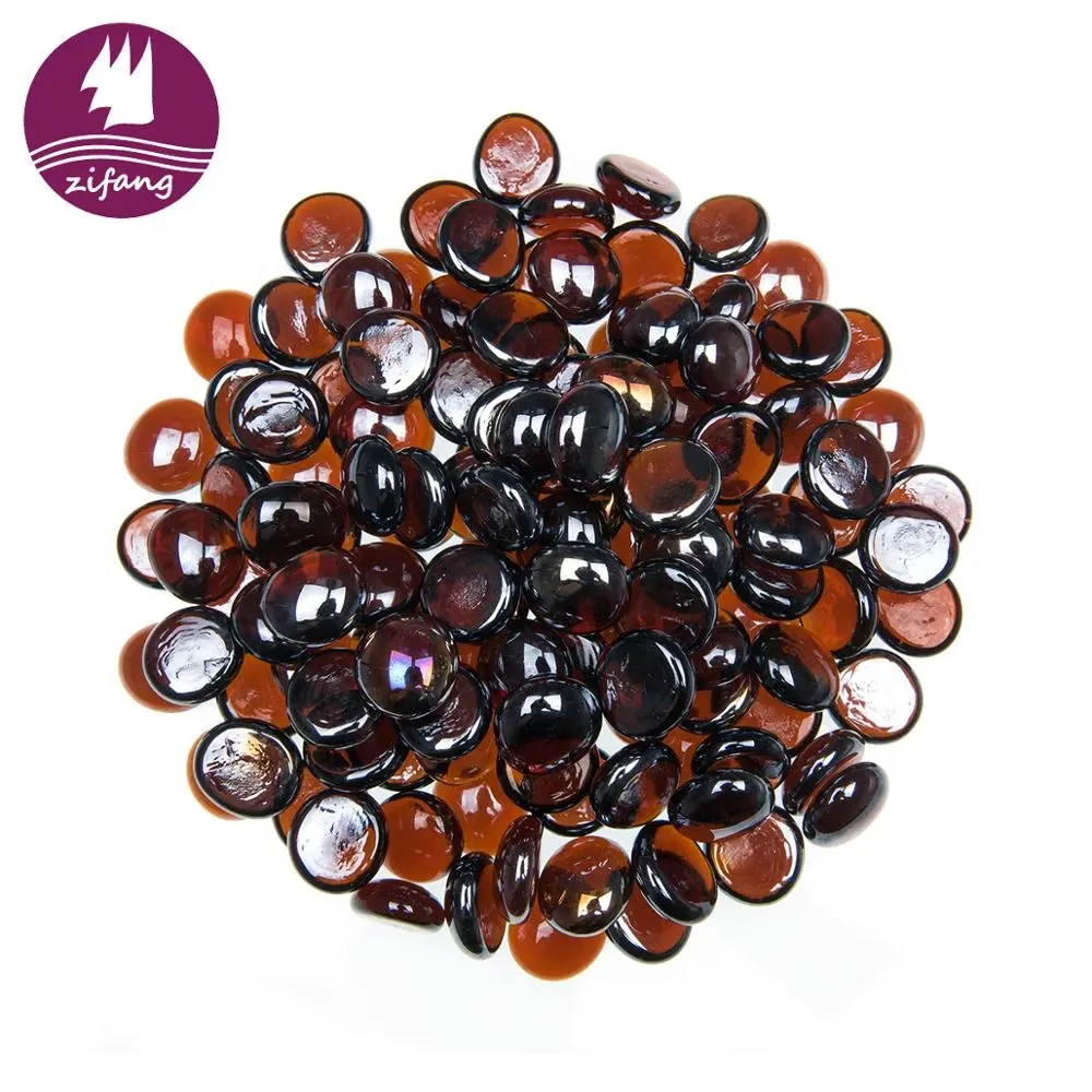 Mini Bright Amber Glass Gems 18-20mm Flat Back Glass Marbles for Vase Fillers   Mosaic Tiles