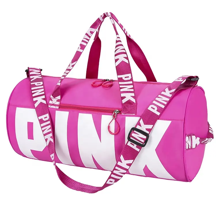 Custom logo waterproof leisure gym bag print duffle storage bag,sport pink women outdoor travelling luggage travel bag