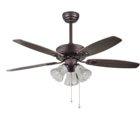 High quality decorative 220v ceiling fan light with wood blades and remote