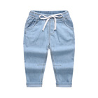 Boy spring fashion multicolor casual thin straight cotton kids jeans trousers alkza219