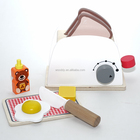 children pretend play miniature wooden toaster toy for baby 3+