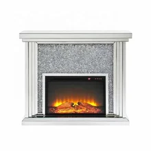 Source Modern Led Insert Electric Crystal Mirrored Fireplace With